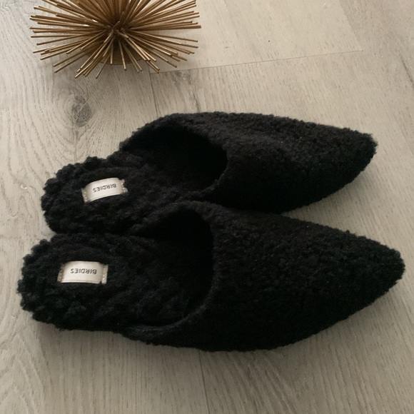 Birdies The‎ Lark Black Faux Shearling Slop-on Mules Size 9 slippers NWOT - Picture 11 of 12
